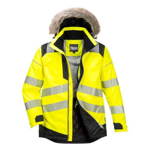 Portwest PW3 Hi-Vis Winter Parka Jacket Yellow/Black Yellow/Black